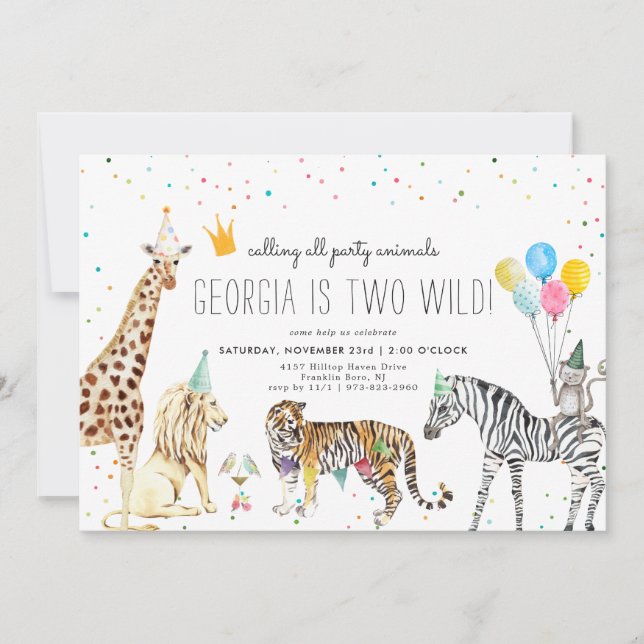 Modern Simple Party Animal Invitation (Front)