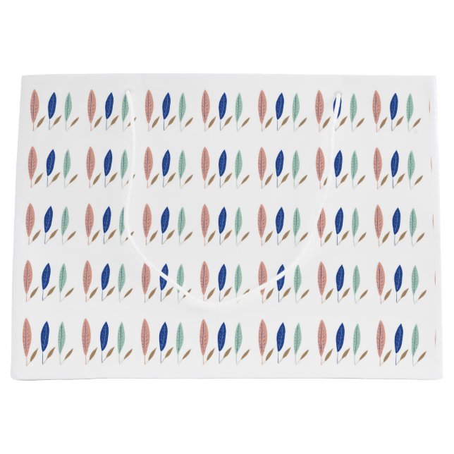 Modern simple pastel minimalist leaves large gift bag (Front)