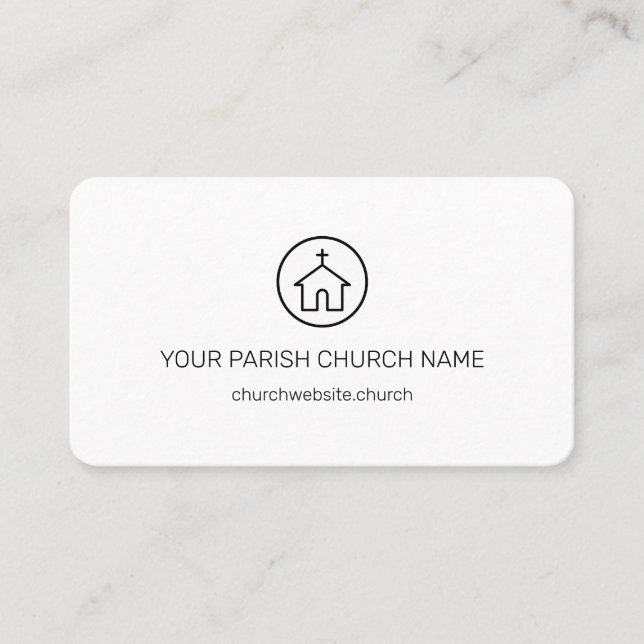 Modern Simple Pastor Religious Church Business Card (Front)