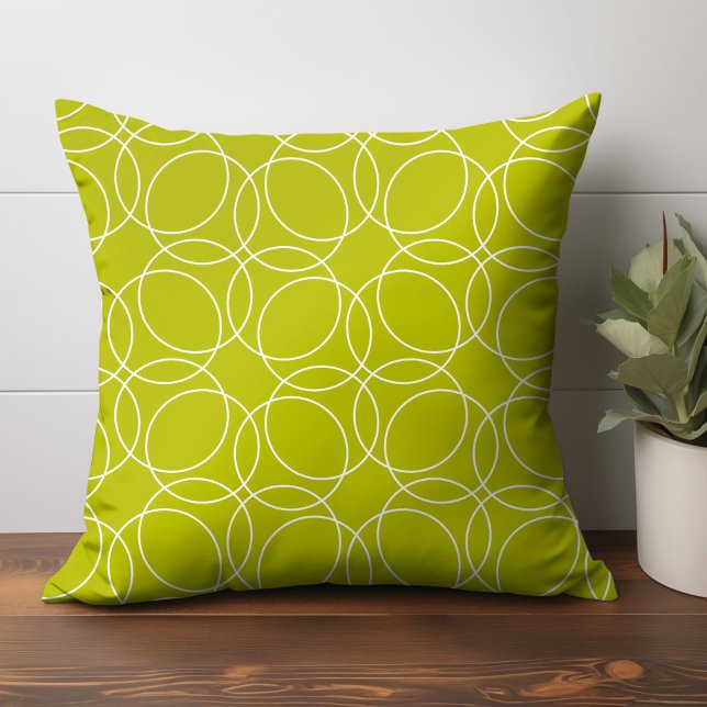 Modern Simple Pattern Cushion (geometric circle pattern throw pillow home decor in light green)
