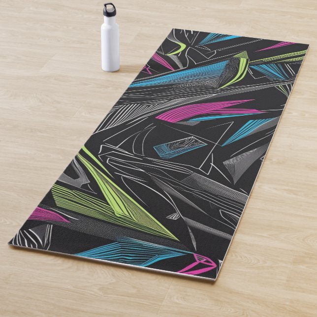Modern Simple pattern geometric mid stripes Yoga Mat (In Situ)