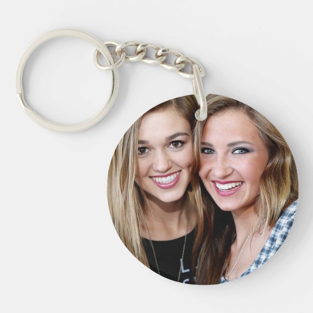 Modern Simple Personalised Best Friend Photo Key Ring (Front)