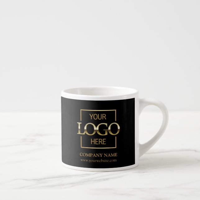 Modern Simple Personalised Company Branding Logo Espresso Cup (Right)