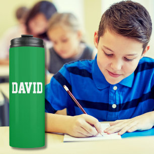 Modern Simple Personalised Green Kindergarten Thermal Tumbler