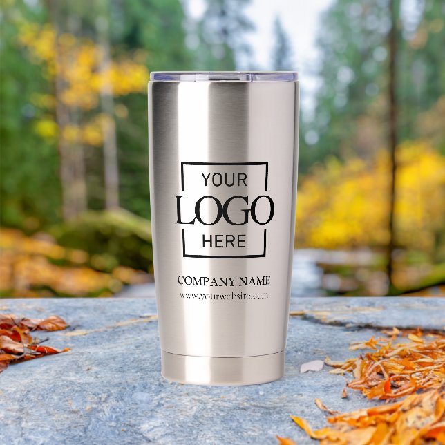 Modern Simple Personalized Company Logo Branded Insulated Tumbler (Outdoor (Rotated))