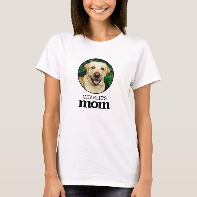 Modern Simple Pet Mum Custom Photo T-Shirt (Front)