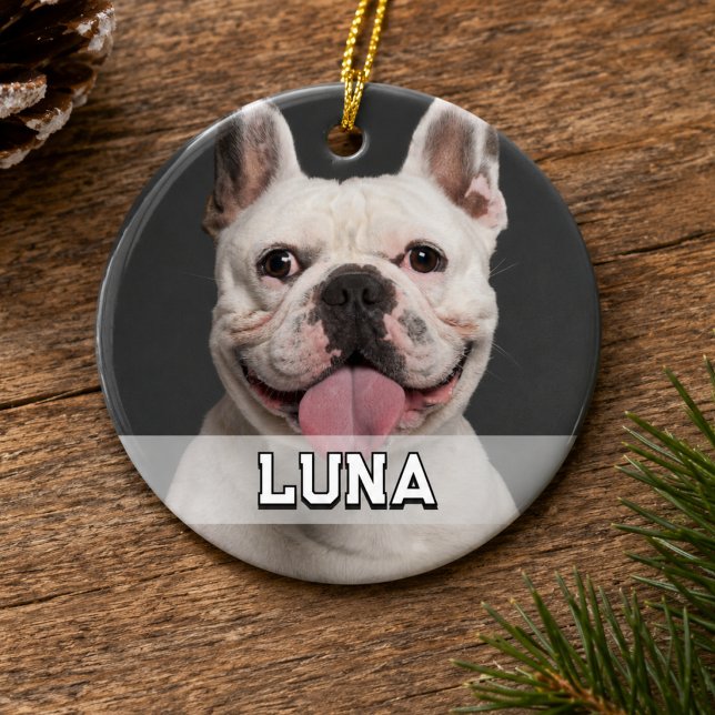 Modern Simple Pet Photo Ceramic Tree Decoration (Your Favorite Dog, Cat or Pet Photo Ornament)