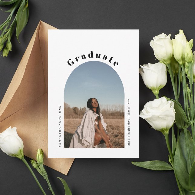 Modern Simple Photo Arch Graduate Invitation (Creator Uploaded)