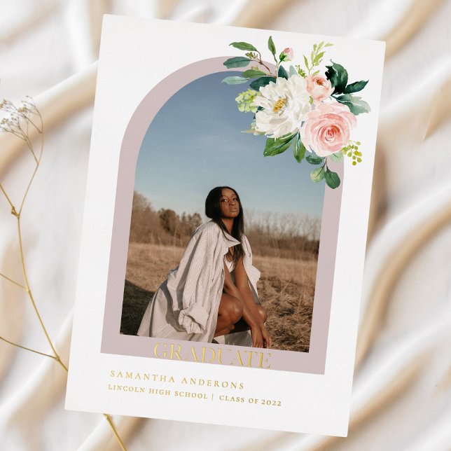 Modern Simple Photo Arch Graduate Rose Gold Foil I (Creator Uploaded)