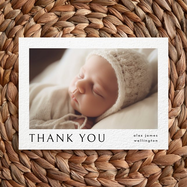Modern Simple Photo Baby Name Birth Announcement Postcard (Creator Uploaded)