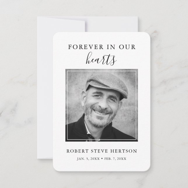 Modern Simple Photo Bereavement Sympathy Funeral Thank You Card (Front)