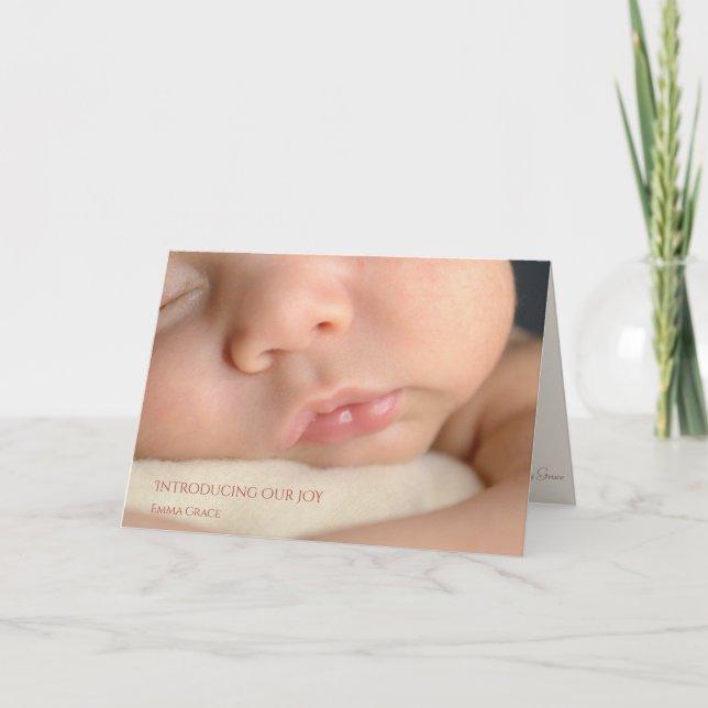 Modern Simple Photo Birth Announcement (Front)
