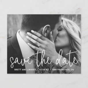 Modern Simple Photo Budget Wedding Save The Date