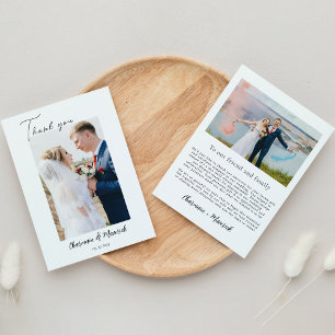 Modern Simple Photo Calligraphy Thank You Card