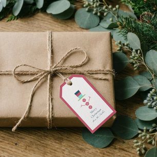 Modern Simple Photo Christmas Holiday Gift Tag