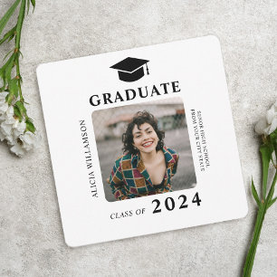 Modern simple photo class of 2024 graduation announcement