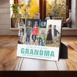 Modern Simple Photo Collage Colour Custom Grandma Plaque