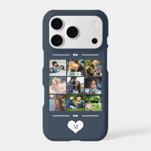 Modern simple photo collage navy monogram