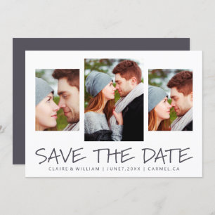 Modern Simple Photo Collage Save the Date Card
