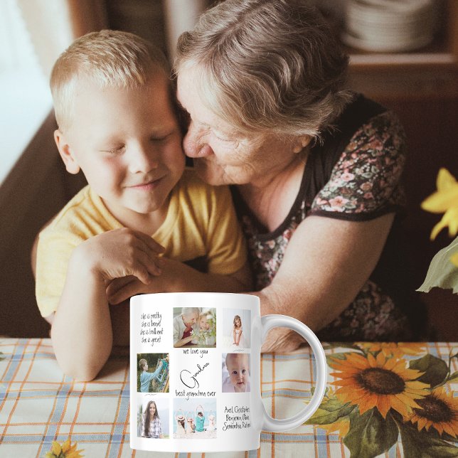 Modern Simple Photo Collage We Love You Grandma Coffee Mug (Creator Uploaded)