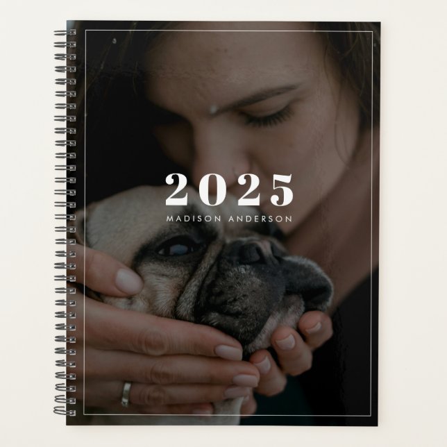 Modern Simple Photo Dark Overlay Planner (Front)