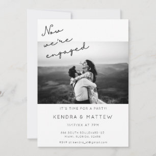 Modern Simple Photo Engagement Party Invitation