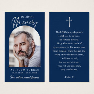Modern Simple Photo Funeral Memorial Prayer Cards