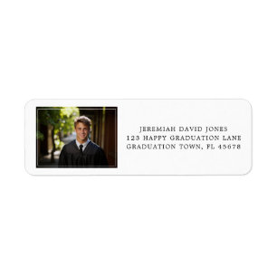 Modern Simple Photo Grad Return Address Label