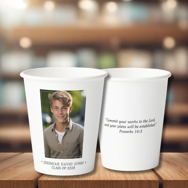 Modern Simple Photo Graduation Paper Cups (Creator Uploaded)