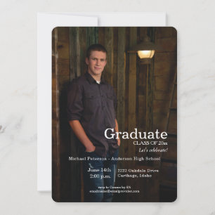 Modern Simple Photo Graduation Party Invitation