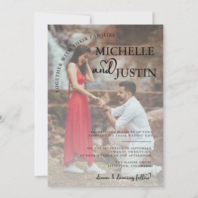 Modern Simple Photo Minimalist Wedding Invitation (Front)