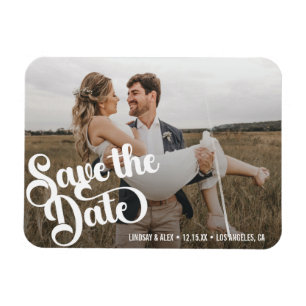 Modern Simple Photo Save The Date Magnet