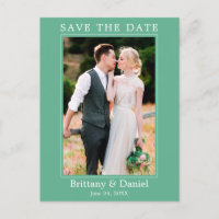 Modern Simple Photo Save The Date Neo Mint