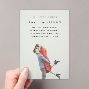 Modern Simple Photo Wedding Acrylic Invitations