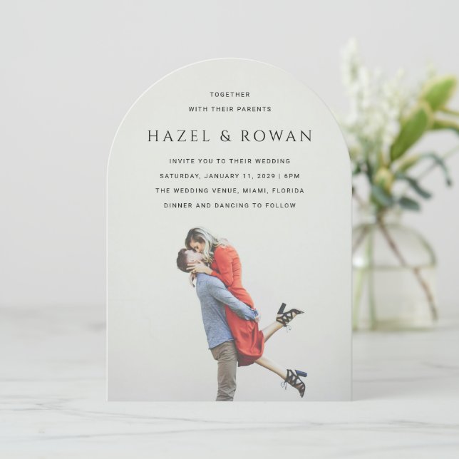 Modern Simple Photo Wedding Invitation (Standing Front)