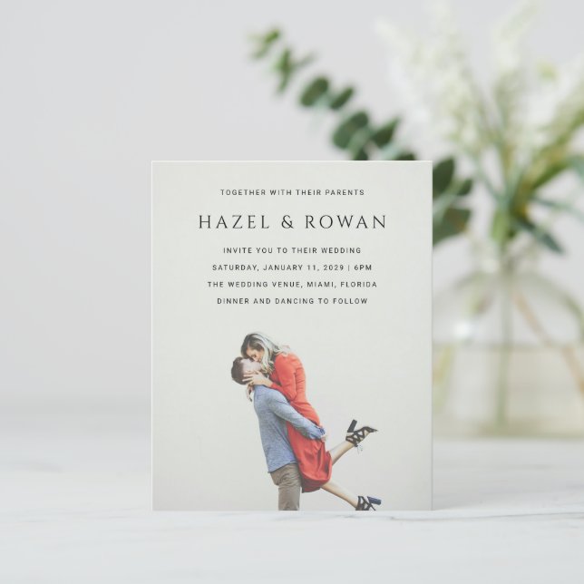 Modern Simple Photo Wedding Invitation (Standing Front)