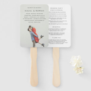 Modern Simple Photo Wedding Program Hand Fan