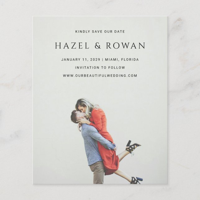 Modern Simple Photo Wedding Save the Date Flyer (Front)