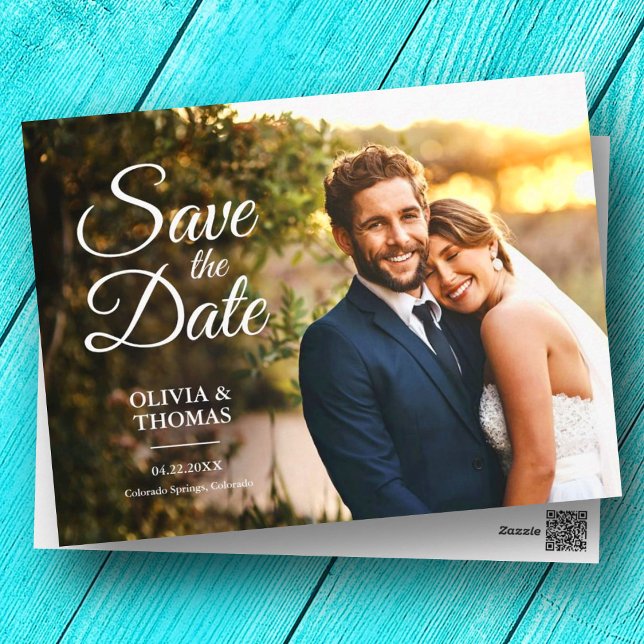 Modern Simple Photo Wedding Save The Date Postcard (Creator Uploaded)