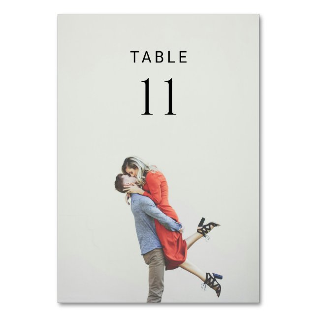 Modern Simple Photo Wedding Table Number (Front)