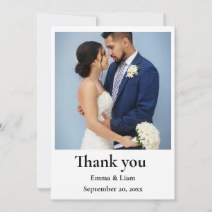 Modern simple Photo Wedding Thank You Card