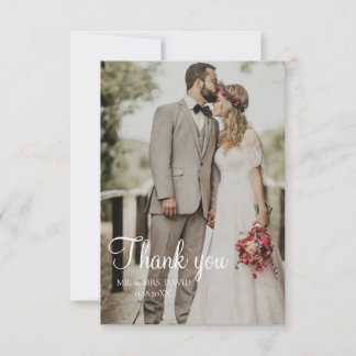Modern Simple Photo Wedding Thank You Card