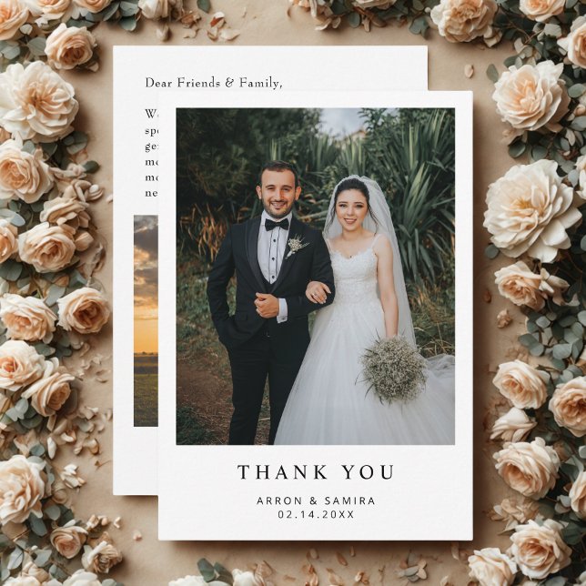 Modern Simple Photo Wedding Thank You Card  (Creator Uploaded)