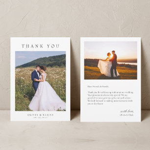 Modern Simple Photo Wedding Thank You Card