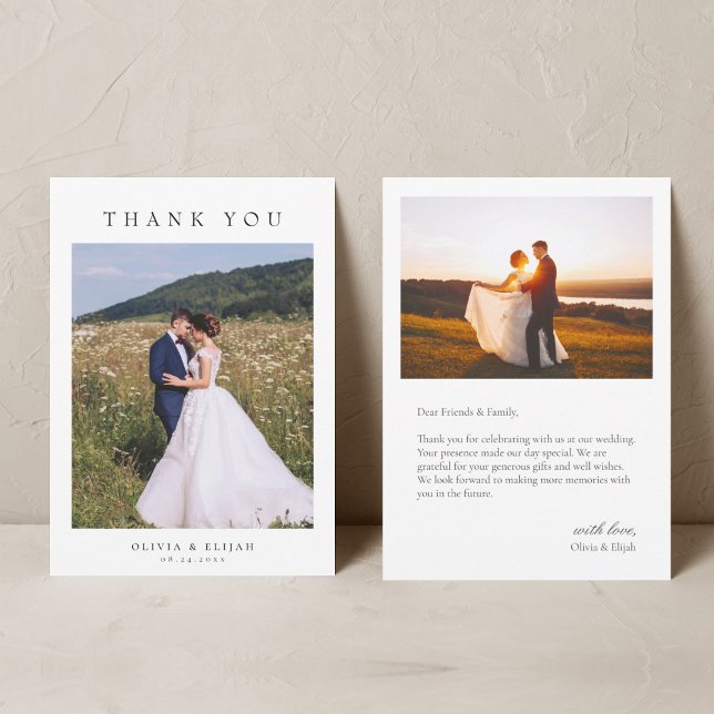 Modern Simple Photo Wedding Thank You Card (Creator Uploaded)