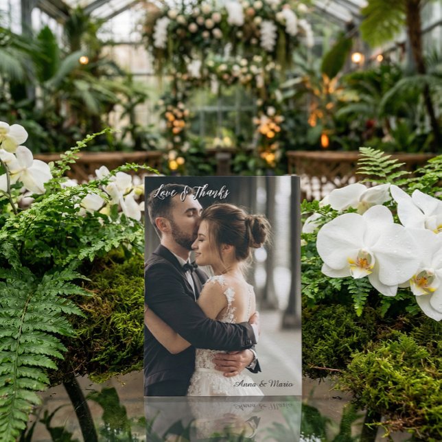 Modern Simple Photo Wedding Thank You Card W Note (Creator Uploaded)