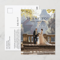 Modern Simple Photo Wedding Thank You