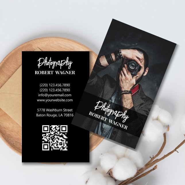 Modern & Simple Photography QR Code Professional Business Card (Creator Uploaded)