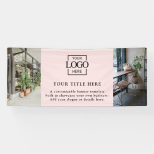 Modern Simple Pink Custom Business Logo & Photo Banner