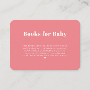 Modern Simple Pink Girl Books for Baby Enclosure Card